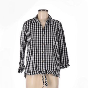 Plaid 3/4 long sleeve shirt